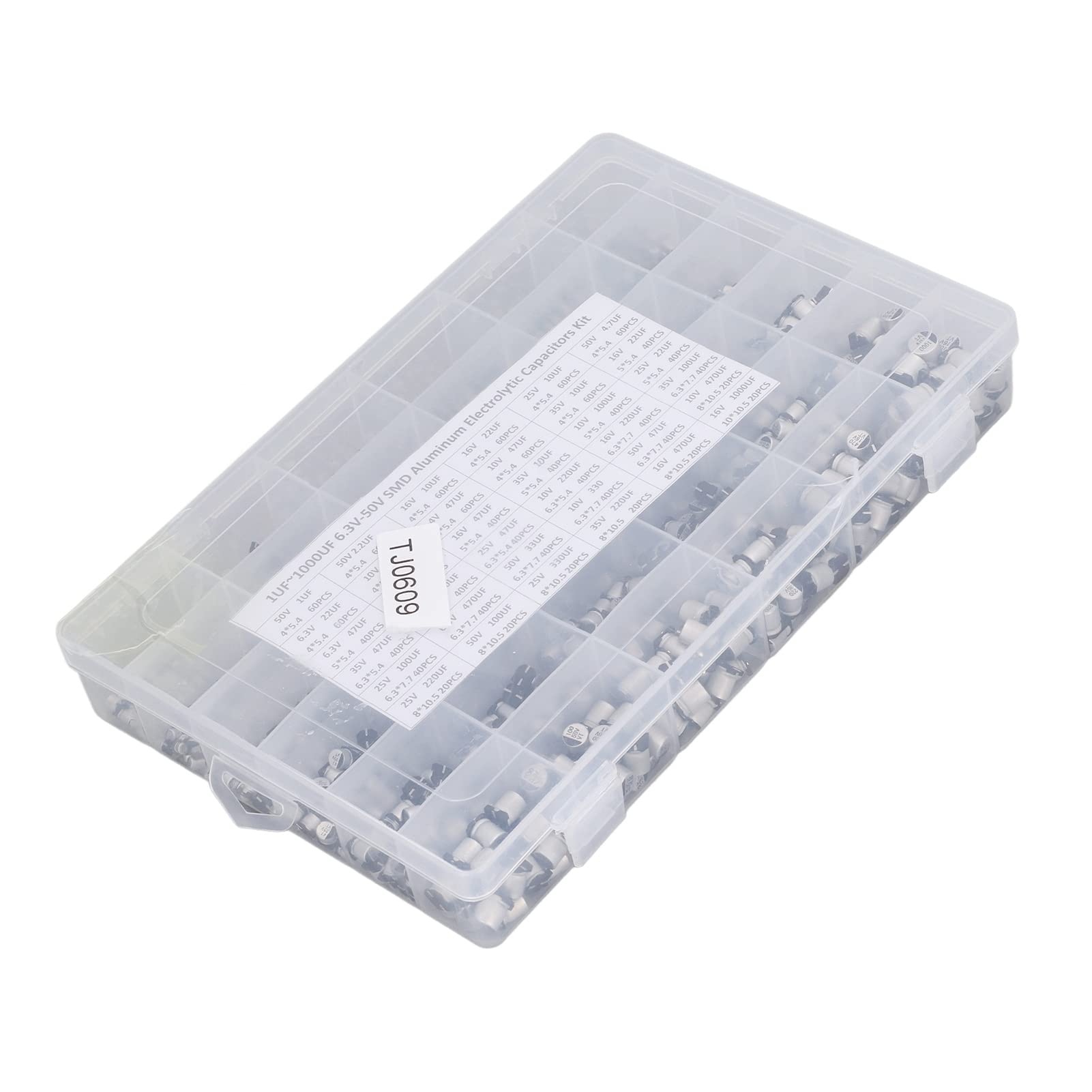 Condensador Electrolítico SMD, Kit Surtido de Aluminio, 1520 Condensadores de 1 UF a 1000 UF para Aplicaciones Automotrices
