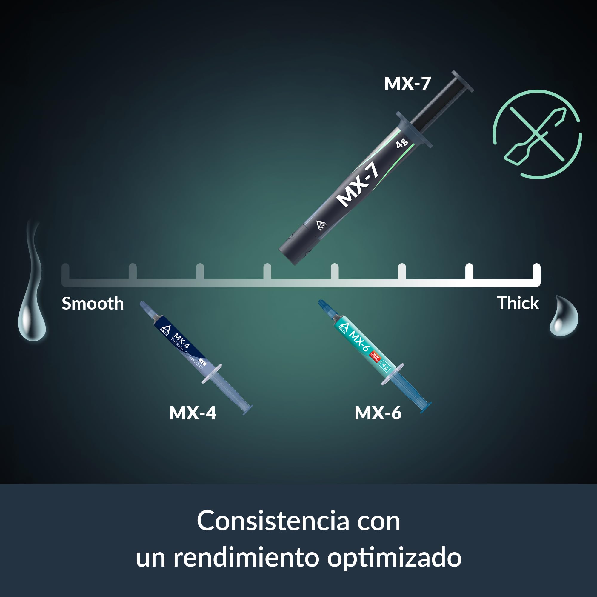 ARCTIC MX-7 (4 g, con MX-Cleaner) – Pasta térmica de alto rendimiento para CPUs, consolas, procesadores, tarjetas gráficas y portátiles. Alta conductividad, larga duración, no conductiva ni capacitiva — view 3