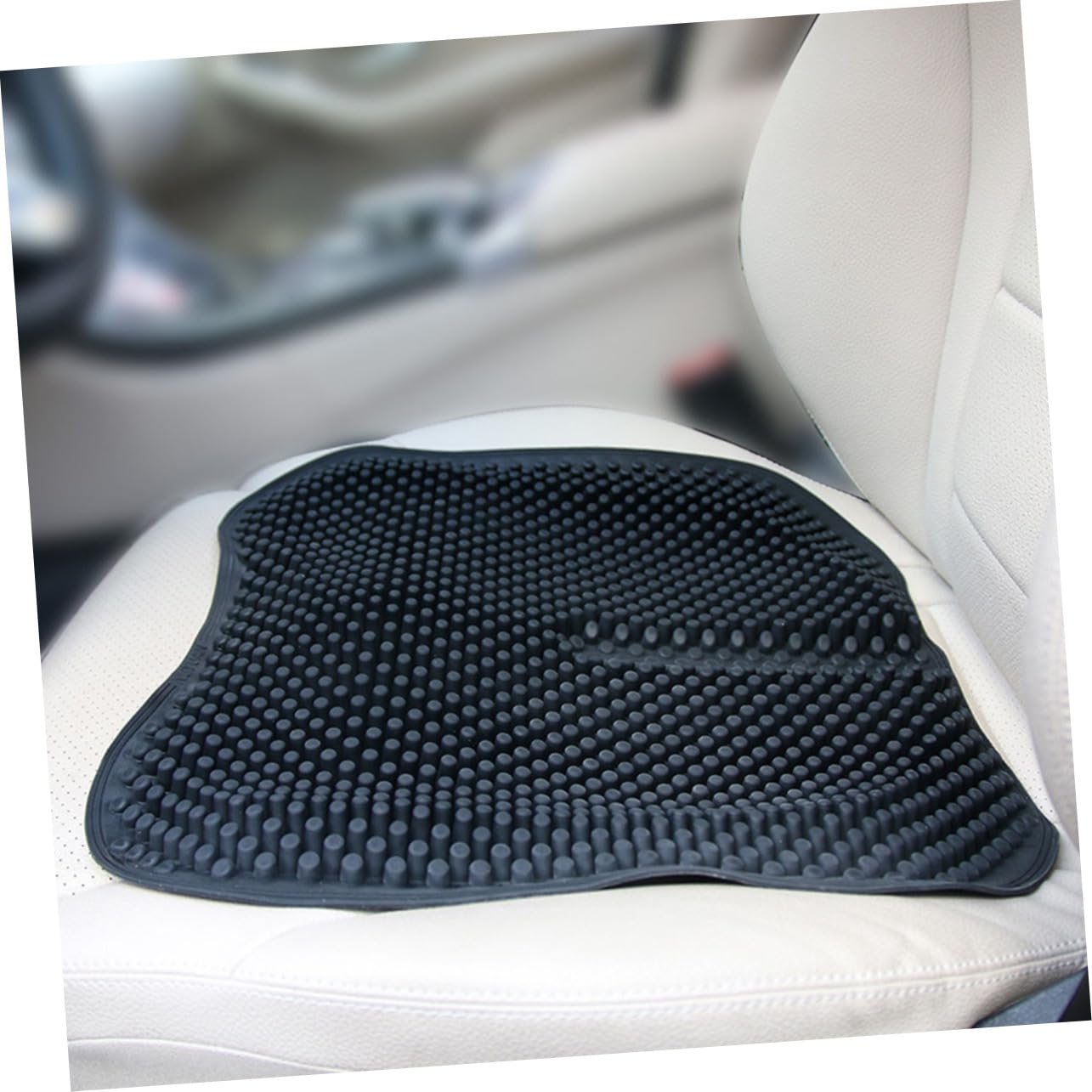 Alipis Cuscino Massaggiante Ergonomico in Silicone per Sedile Auto e Sedia a Rotelle Nero Antiscivolo e Traspirante per Massaggio Pratico e Comfort Ottimale