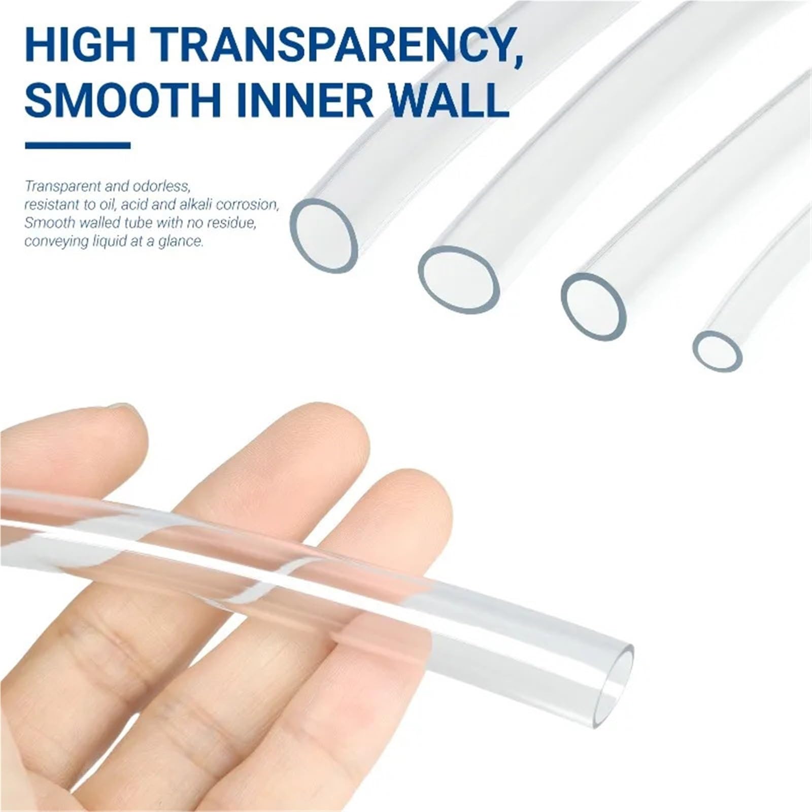 Tubo pvc Mangueras transparentes de PVC 2/5 metros, tubo bomba acuario ID 2 3 4 5 6 7 8 9 10 12 14 18 20mm, tubería plomería transparente, manguera for regar jardín(5 meters,ID 18mm x OD 20mm)