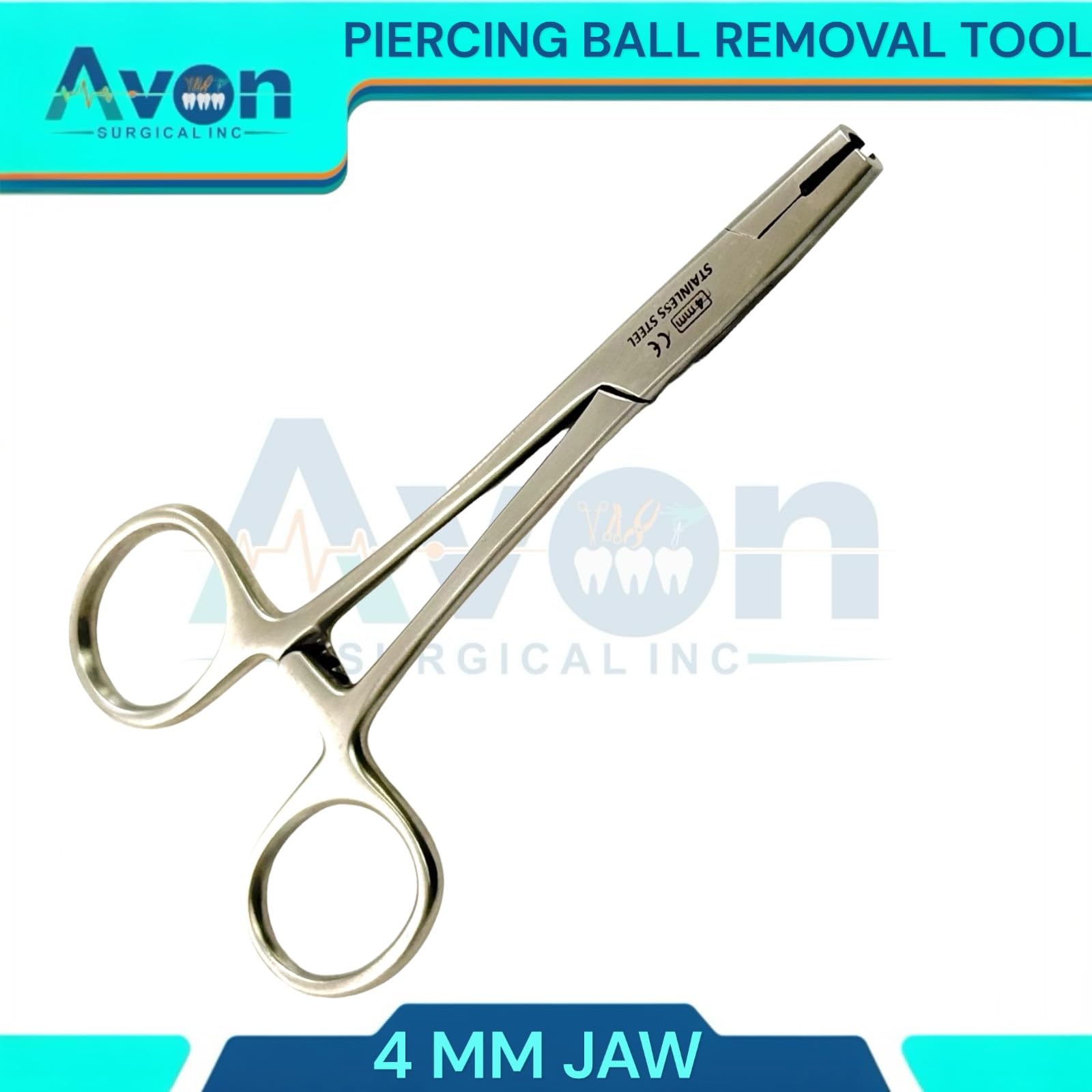 Dermal Anchor Tube Hemostat Forceps for Dermal Tops Anchor Holder Piercing Tools (4mm + 5mm Jaws) Dermal Tops - Stainless Steel