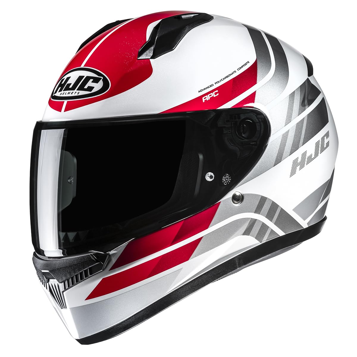 HJC Integralhelm Grau-Weiß-Rot, Größe S