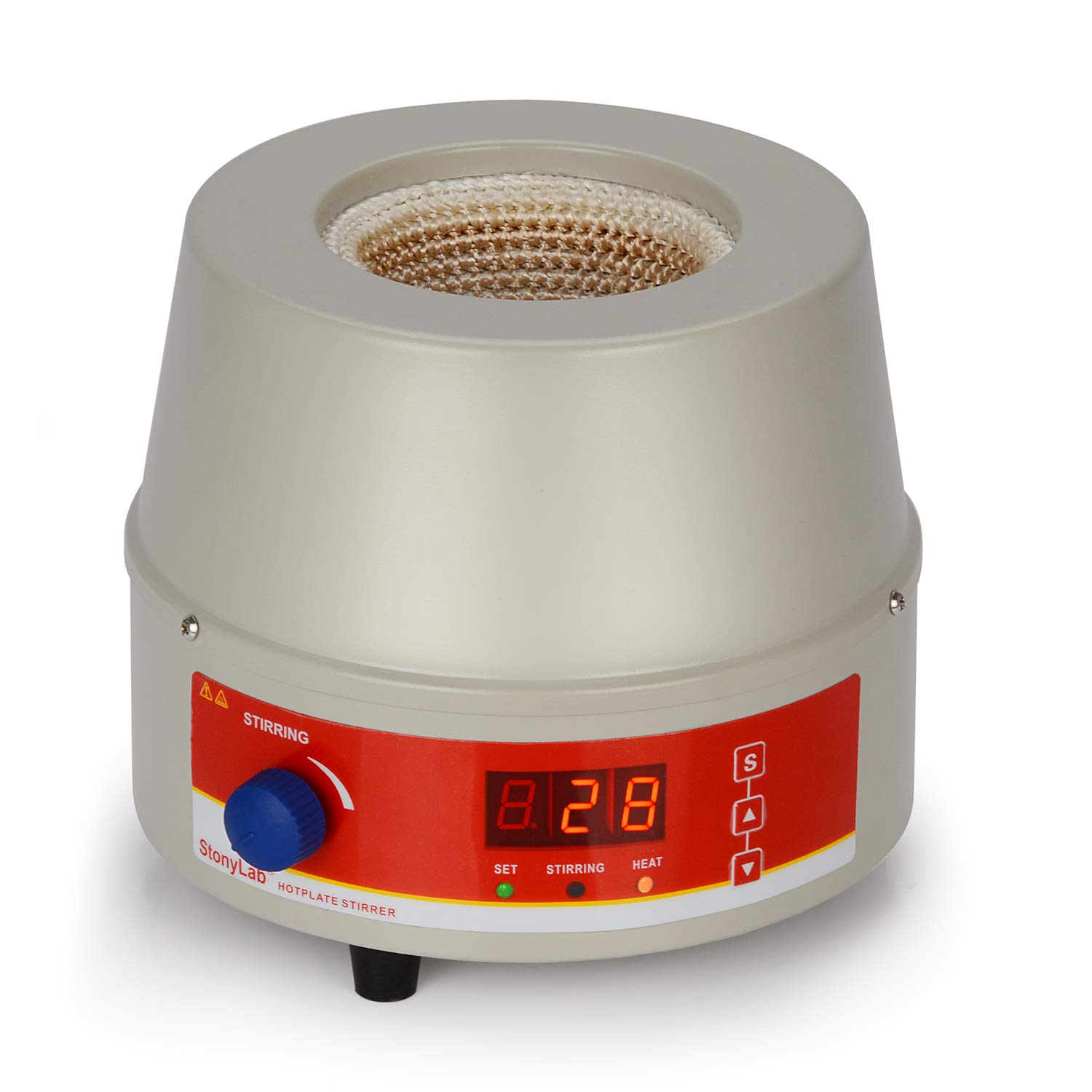 stonylab Manta Calefactora de Agitación Eléctrica, Calefacción y Agitación Ajustables Electric Heating Mantle con Agitador Magnético y Control de Temperatura Digital 220V / 300℃ 150W - 250ml