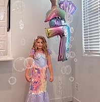 Vista 3 de Decor365 Under The Sea Party Decorations White Bubble Garlands Little Mermaid Birthday Decorations Bday Hanging Streamer Beach Banner Decor