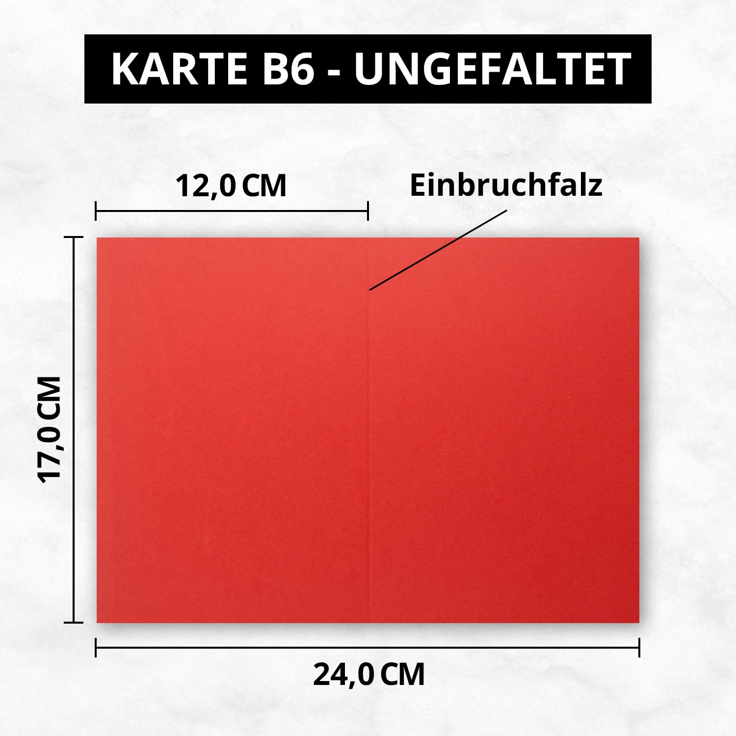 100x DIN B6 Faltkarten Set mit Umschlägen in Rot - 120 x 170 mm - ideal für Einladungskarten, Hochzeit, Taufe, Kommunion, Konfirmation - Marke: FarbenFroh