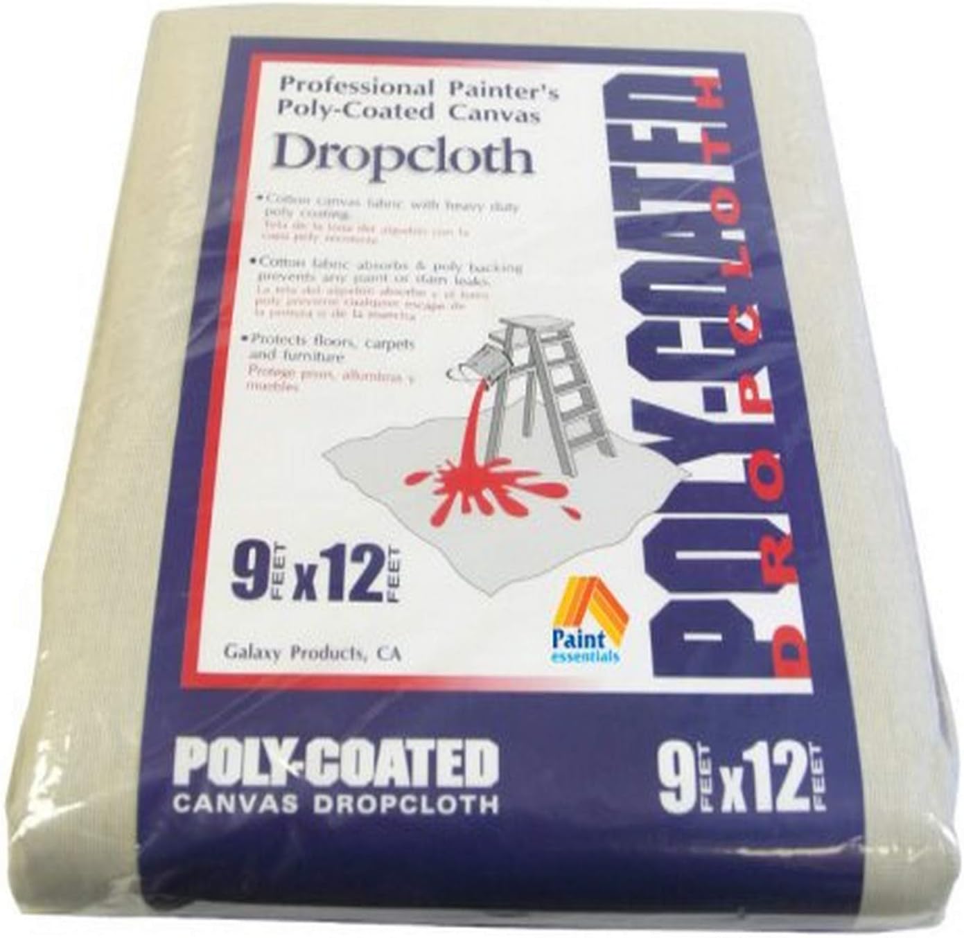 Paint Essentials 9-Feet x 12-Feet Polycoated Drop Cloth CDC912