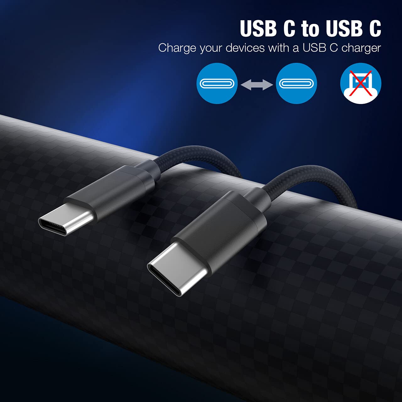 USB C to USB C Cable 60W 5 Pack[3/3/6/6/10FT] UPoweradd Type C Fast Charging Cable Compatible with Samsung Galaxy S21 S21+ S20+ S10 Note 20 Ultra 10, MacBook Air/Pro, iPad Pro/Air 2020, Pixel 4/3 XL