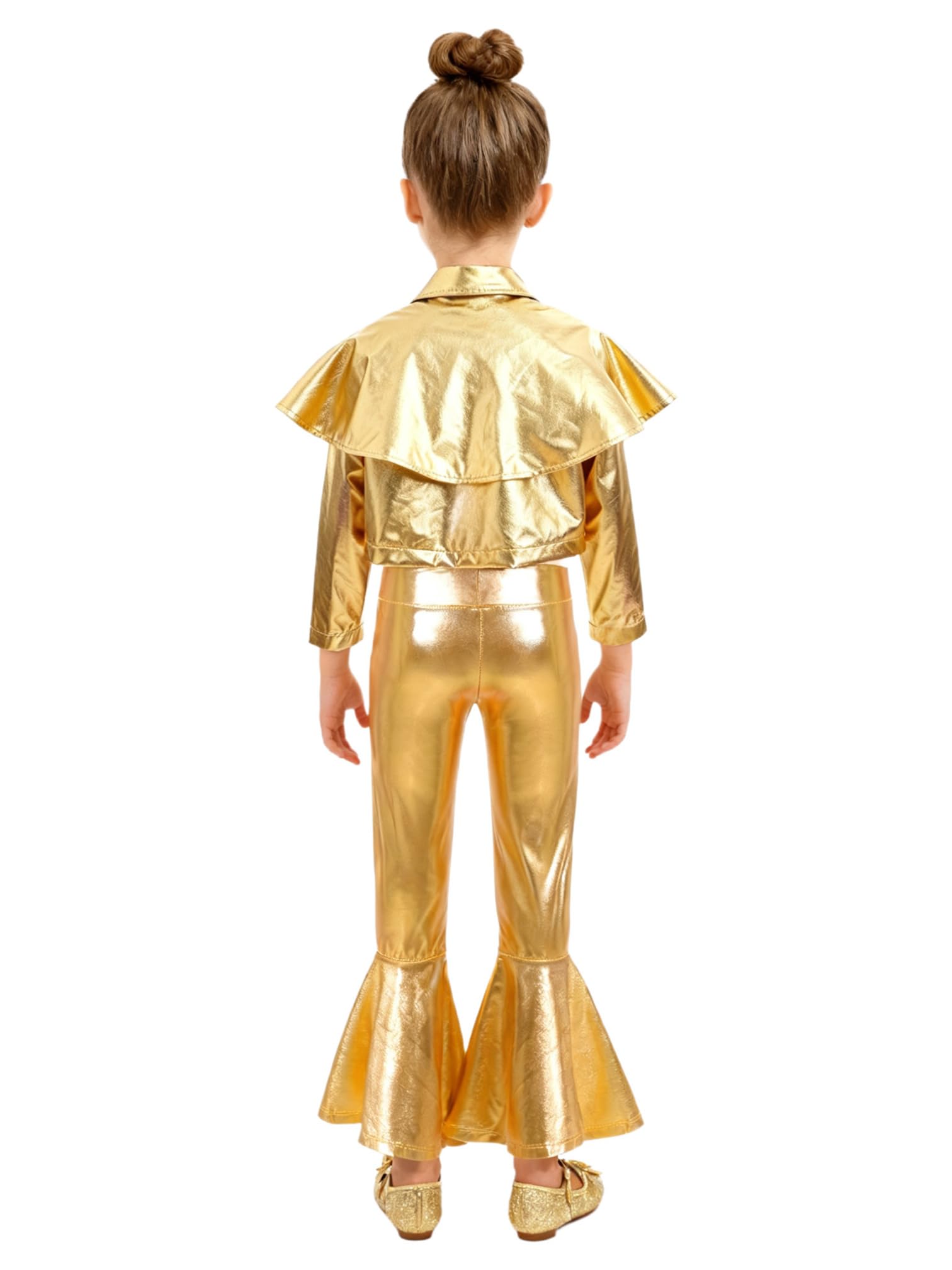 MSemis Completo Sportivo da Ballo di Strada Bambina Tuta da Ginnastica Artistica Giacca Sportiva Jacket + Pantaloni Leggings Svasati Costume da Danza Moderna Jazz Hip Hop