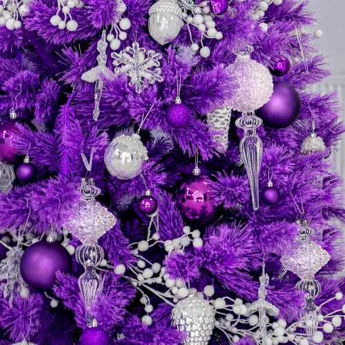 KI Store weihnachtskugeln Weiss transparenti Glas 4 Stücke Ornamente für Weihnachtsbaum Christbaumkugeln Glas Weihnachtsdekoration Kugeln – Ansicht 4