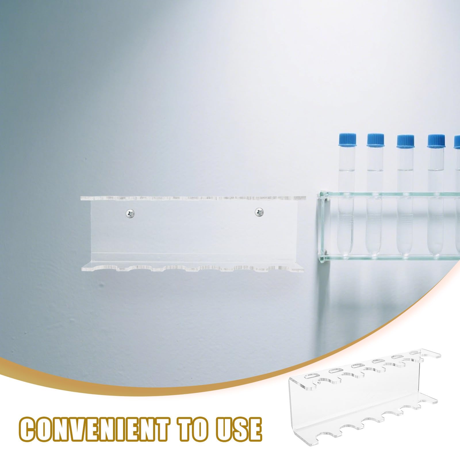 FOMIYES Pipettenhalter aus Kunststoff 6 Steckplätze Transparent Wandmontierbar Pipettenständer für Laborzwecke Platzsparend Stabil