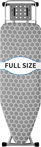 Tabla de planchar de tamaño completo de 57 pulgadas de largo x 15 pulgadas de ancho, tabla de planchar grande y resistente con soporte de hierro,