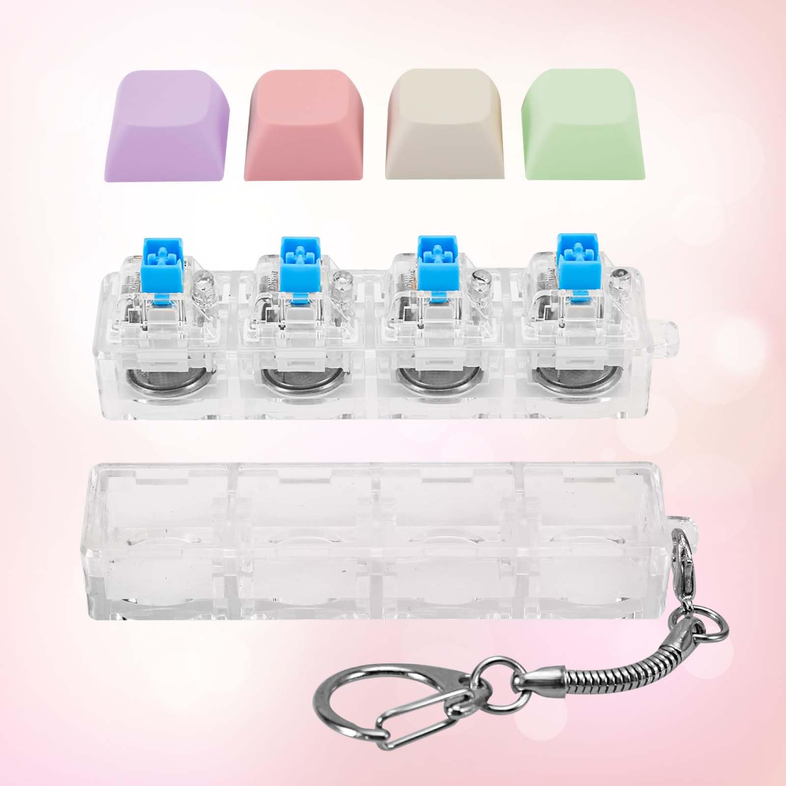 Lot De 6 Jouets Fidget Clavier - Porte-clés Sensoriels à Cliquer (3 Silencieux, 3 Normaux) - Anti-stress, Décompression