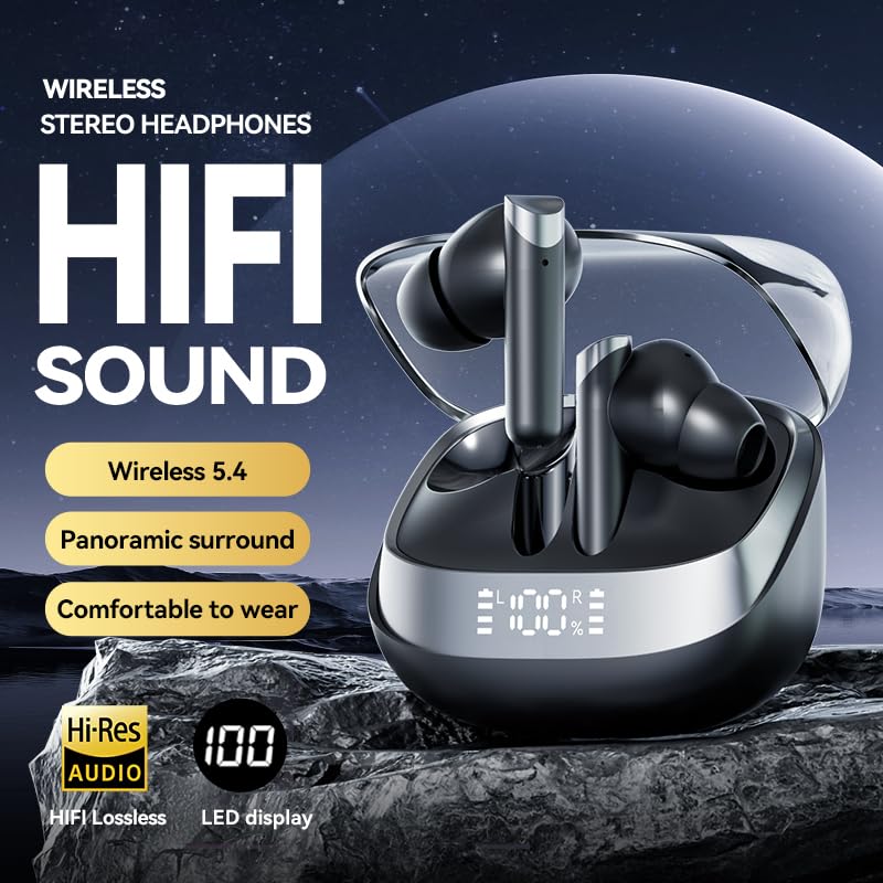 Image of Language Translator Earbuds, 3-in-1 AI Translation Earbuds Real-time Language Translating Earphones with 144-language & Accents, Two-Way TWS Earbuds Long Battery Life for Travel and Learning - Black