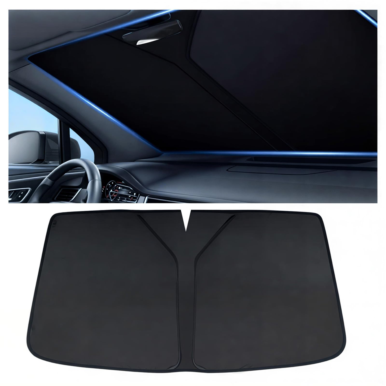XCVFSRW Car Front Windshield Sunshade, for Benz EQE V295 2022-2026 sun protection Cover UV Block Foldable Heat Insulation Keep Your Vehicle Cool,B