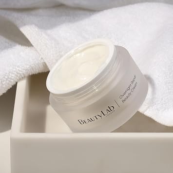 BeautyLab Overnight Repair Beauty Cream 50ml | Anti-Ageing Night Moisturising Cream with Peptides and Vitamins A, C, E | Hydrating, Firming & Wrinkle Smoothing Night Treatment for Dry, Ageing Skin