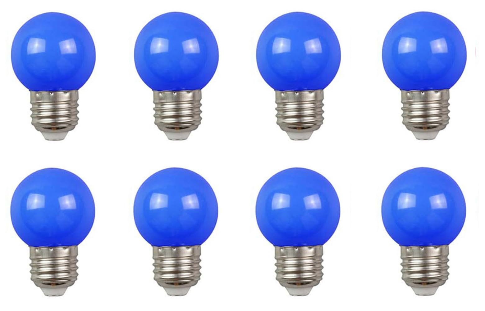 Aiwerttes 8 Pack Colored Bulbs 2W E27 G45 Lighting Bulbs LED Golf Ball Bulb Lamp AC220-240V Non-dimmable,for Decorative,Wedding,Christmas,Party(Blue)