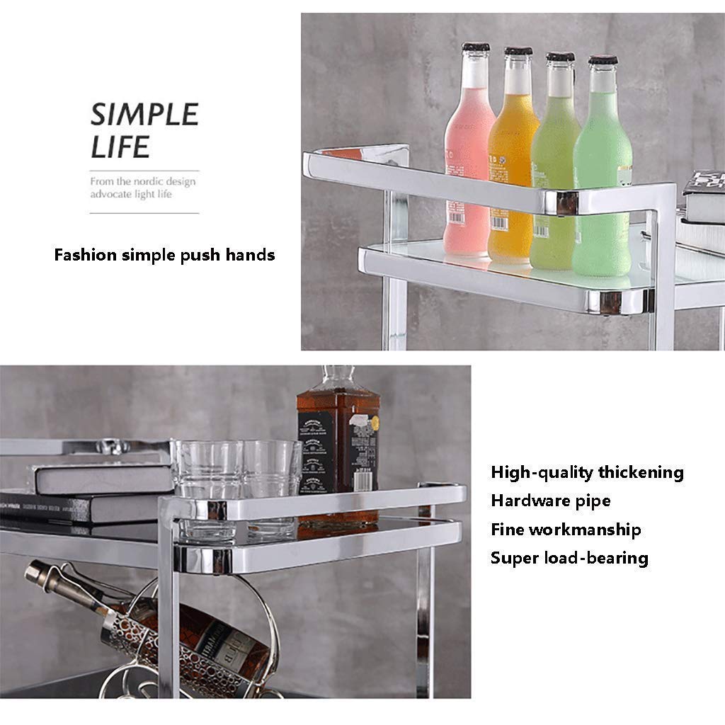 Estante de almacenamiento de vino de hierro forjado de 3 niveles y carrito de servicio, carrito multifuncional para el hogar y el restaurante para agua de vino y bebidas, elegante solución de