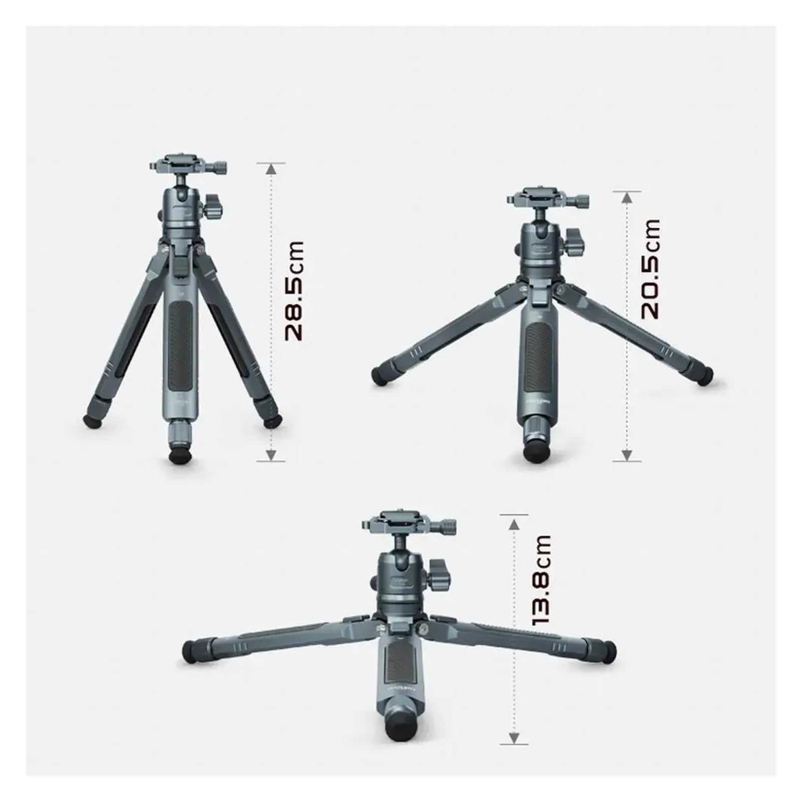 Treppiede da tavolo in fibra di carbonio con testa a sfera for fotocamera | Supporto compatto telescopico, supporto leggero ideale for riprese video vlog(Tripod Set A)