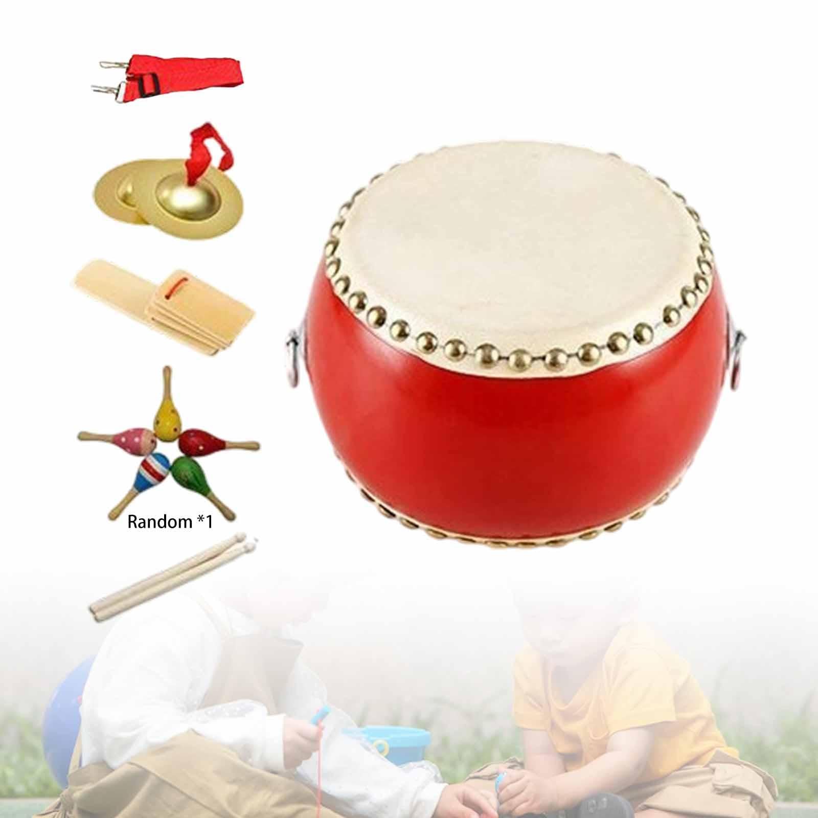 Set di Batteria in Legno per Bambini, Educativo, Tamburo da 17 Cm, Regalo di Compleanno per Bambini