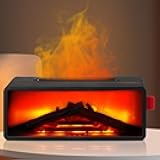 LINGSFIRE Fireplace Diffuser, 7 Colors Flame Humidifier Fireplace Humidifier with Timer Aromatherapy Air Diffuser for Bedroom, Office, Yoga Studio