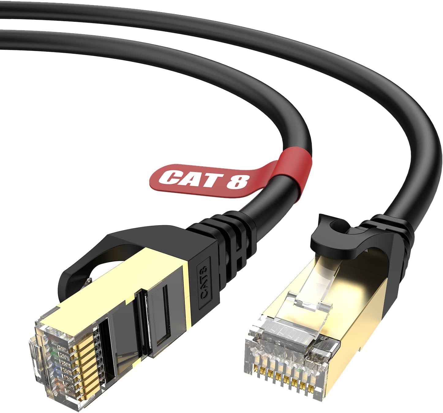LovicoolCat 8 Ethernet Cable 10M, 40Gbps/2000Mhz High Speed Round RJ45 Lan Network Cable, SFTP Shielded Internet Cable, Internet Patch Cord for Switch, Router, Modem, Patch Panel, PC, Xbox