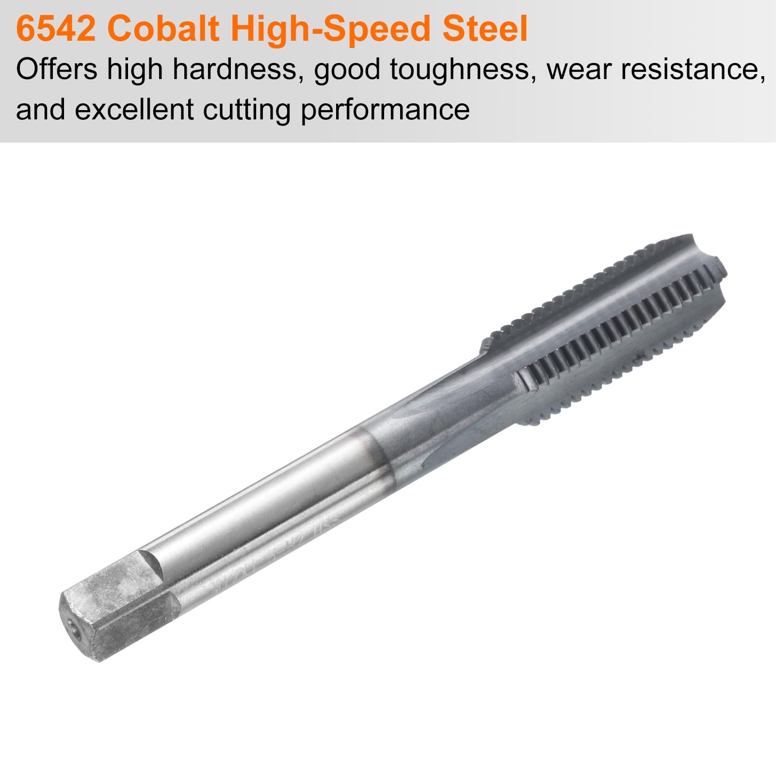 Macho de roscar métrico M12x1,5, 6542, Acero de Alta Velocidad con Cobalto y Revestimiento de TiCN, Macho de roscar Manual con Flautas Rectas a derechas