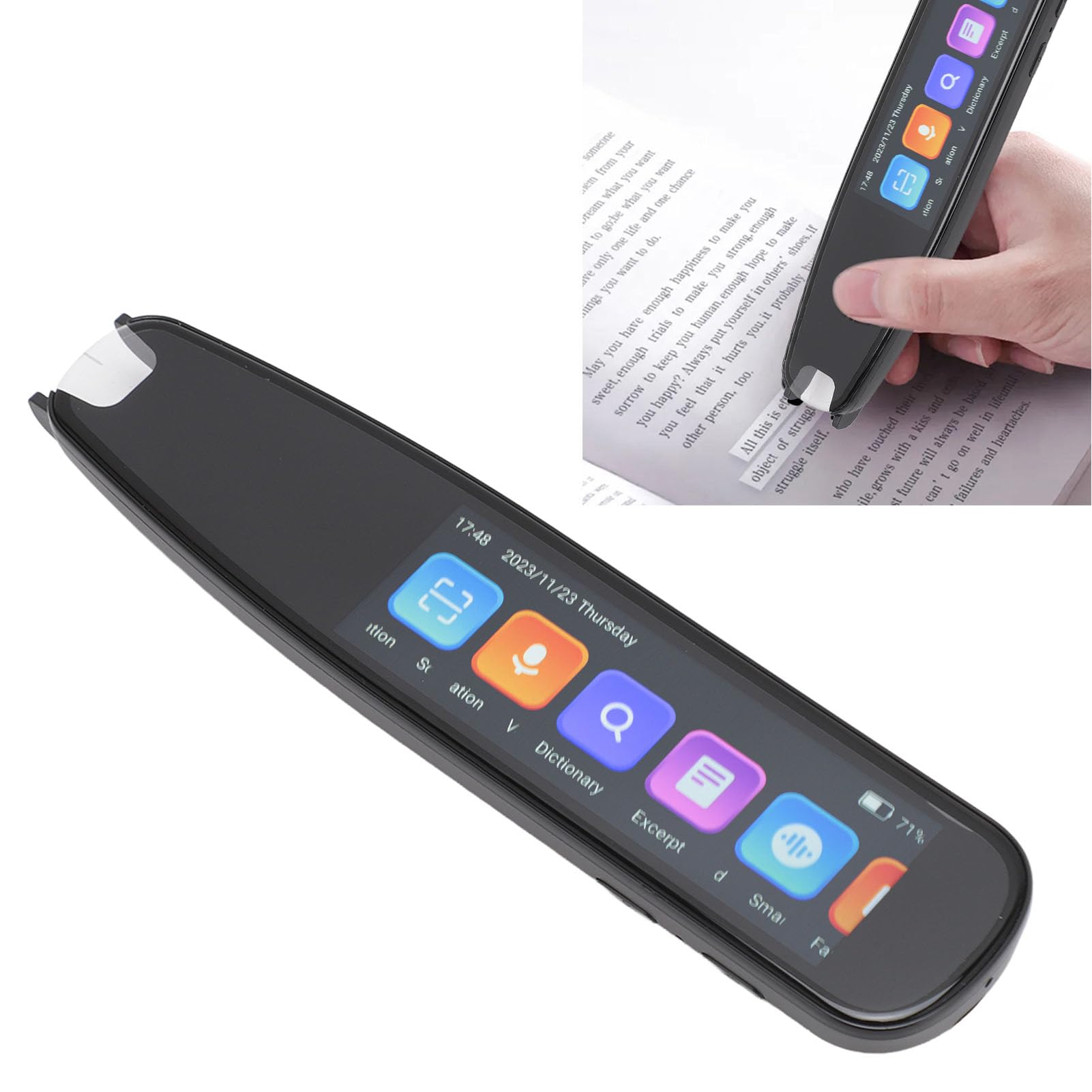 Translation Scanning Pen,Record Black Scan Reader Pen,Dictionary Pen Scanning Smart Scanner Translator Device,AI Dictionary Reading Pen for Language Learners Travel 131 Language - Image 3