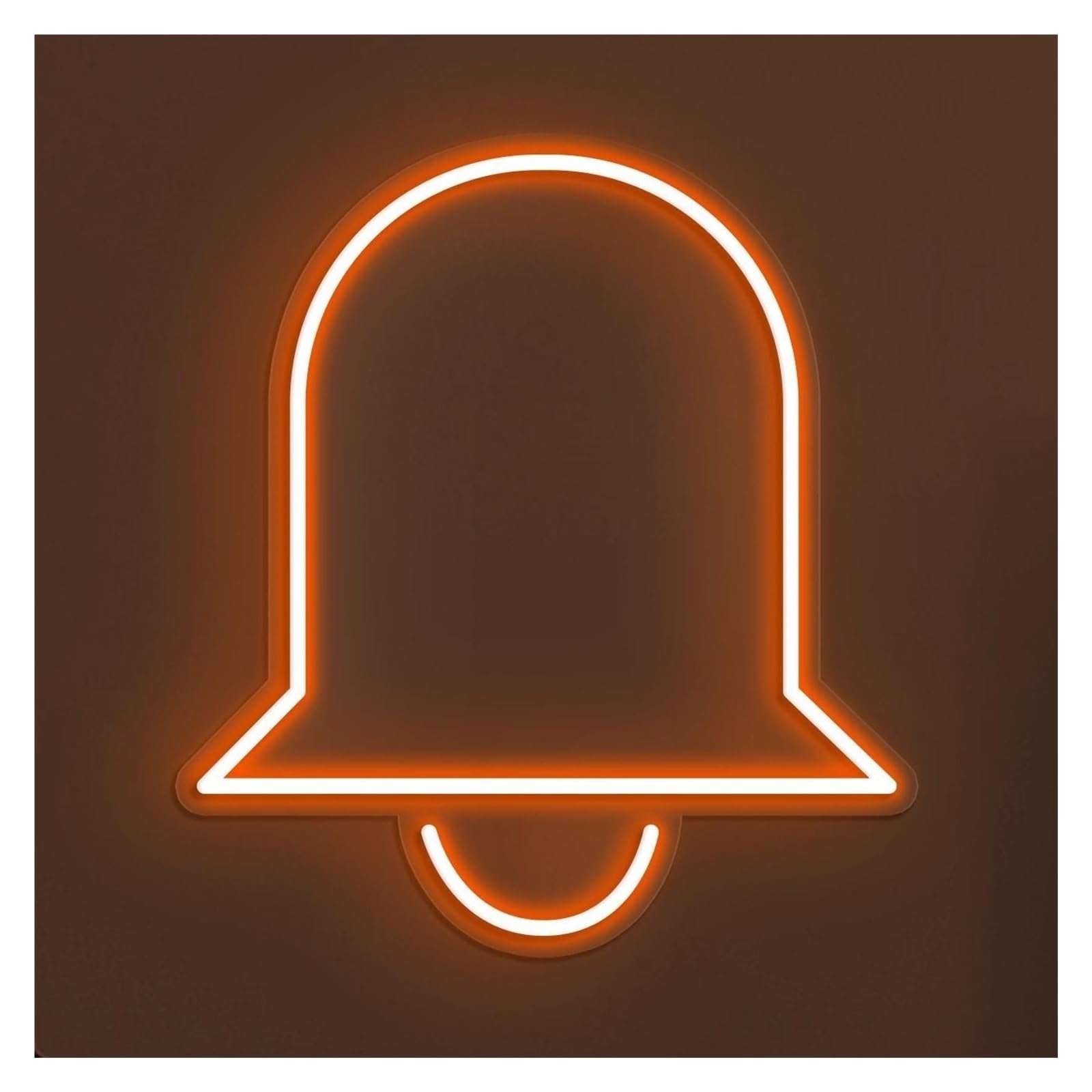Rongch Orange Hanging Art Signs Little Bell Neon Sign Handmade, Suitable For Home Wall Decor With Brightness Adjustable 30Cm(Orange)
