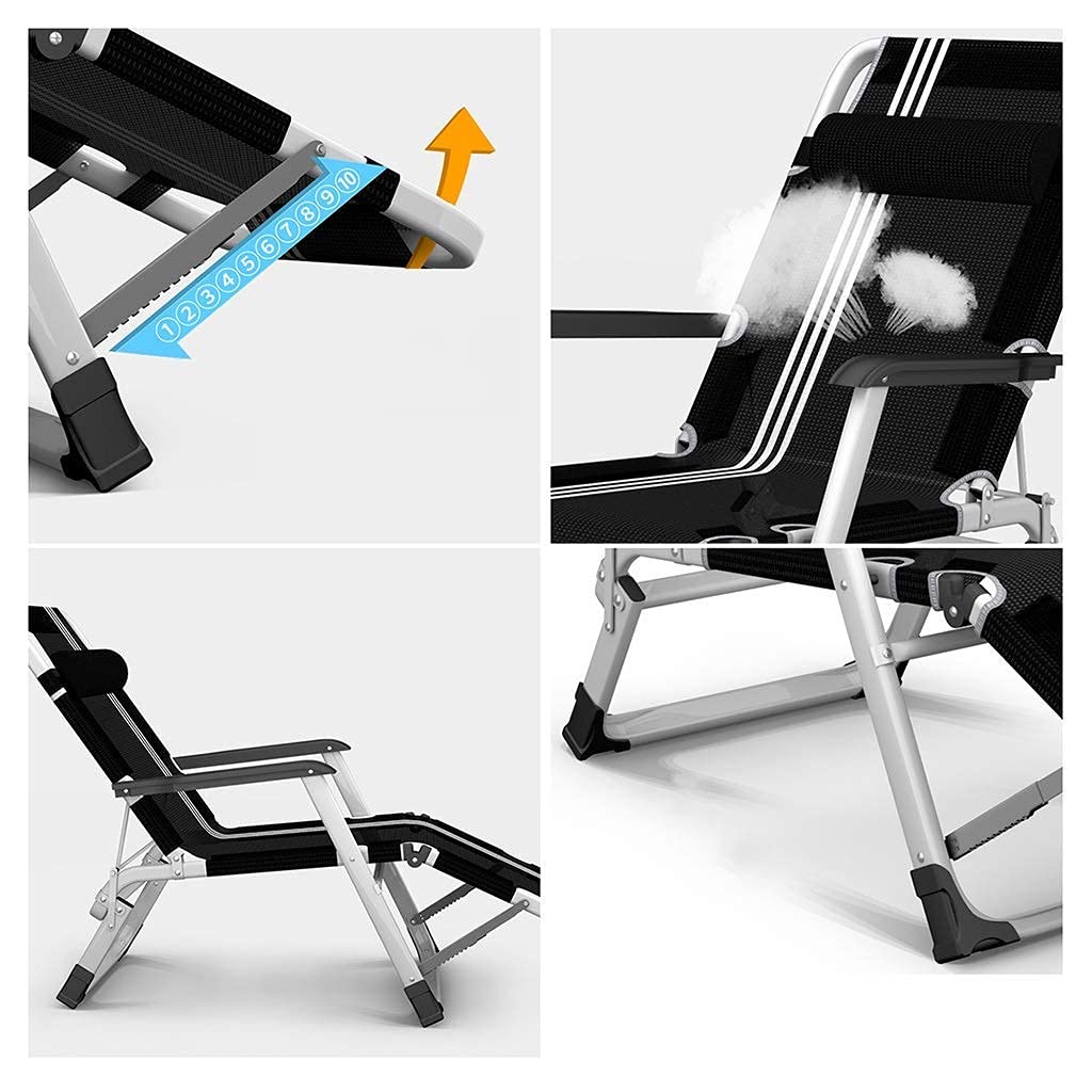 Sedie Zero Gravity, Sedie Pieghevoli reclinabili, Sedie a Sdraio Lounger, Lettino Prendisole, Reclinabile, Lettini Prendisole per Patio Esterno da Giardino, Larghezza Super 65 cm (