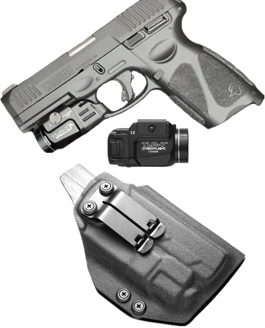 kydex IWB Holster for Glock 17 19 Taurus G3 Sig Sauer p365 X-Macro PSA Dagger Compact Springfield Hellcat PRO with Streamlight Tactical TLR-7A Flex 500 Lumen Light