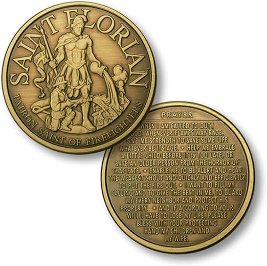 Saint Florian Firefighter's Prayer Challenge Coin