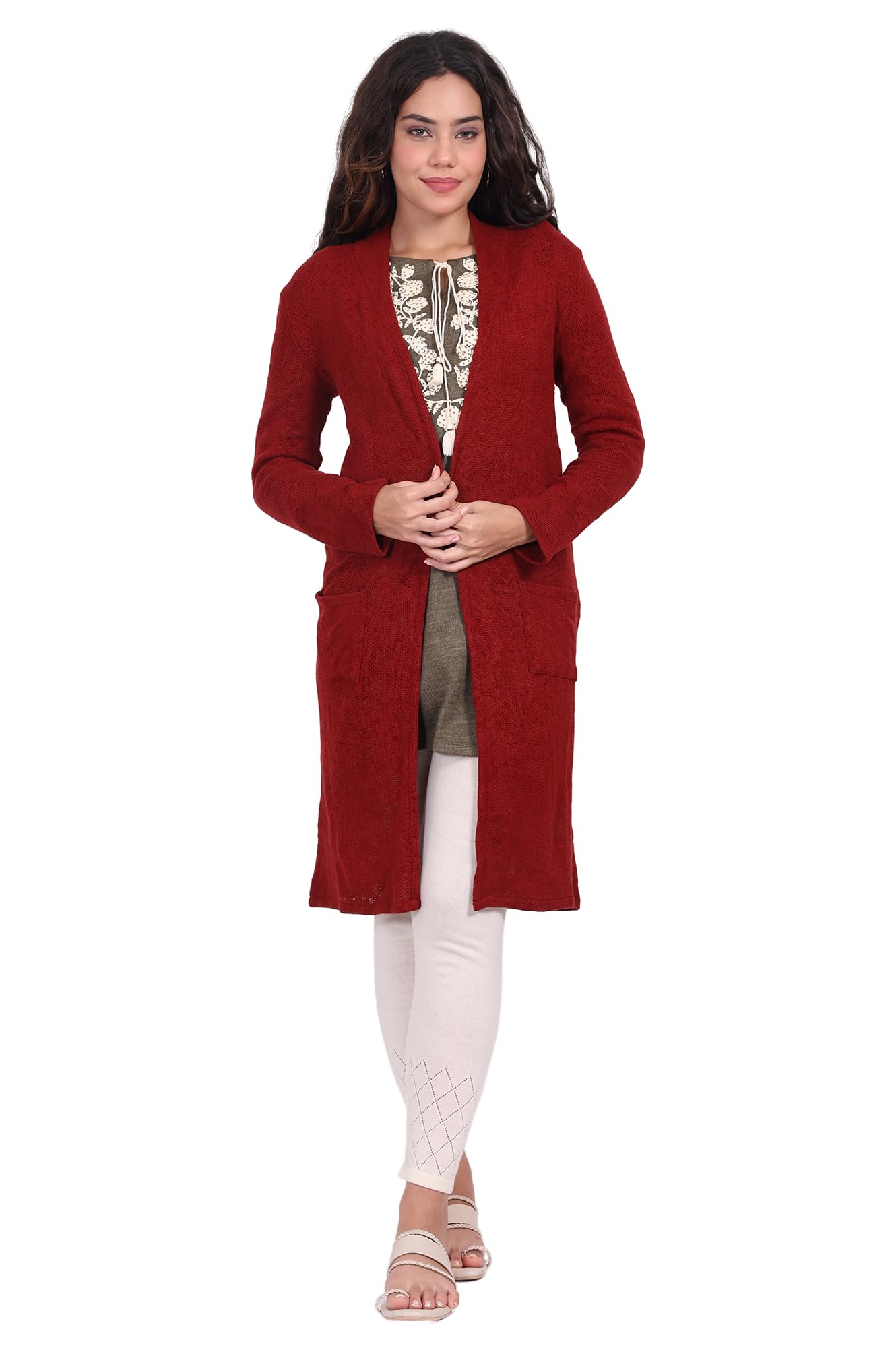 Solid Straight Knitting Winter Cardigan-image-34