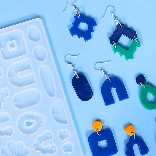 Miniatura 6 de 2 piezas de moldes de silicona de resina epoxi irregular, moldes de fundición, herramientas de fabricación de joyas para manualidades, llavero,