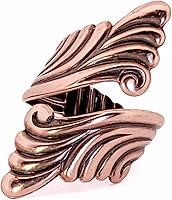 urbanroseNYC Solid Copper Scroll Bypass Ring - Adjustable One Size Fit, Hand-Antiqued & Polished Wrap Jewelry