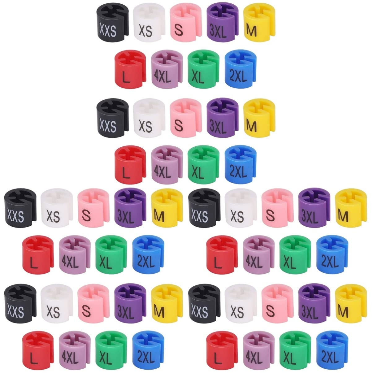540 Pezzi di Plastica con Chiusura a Scatto XS- Clip Colorate con Codifica a Filo Tag Colorati Marcatori per Rack: Dimensioni Marcatori Rotondi XL Assortimento di Vestiti