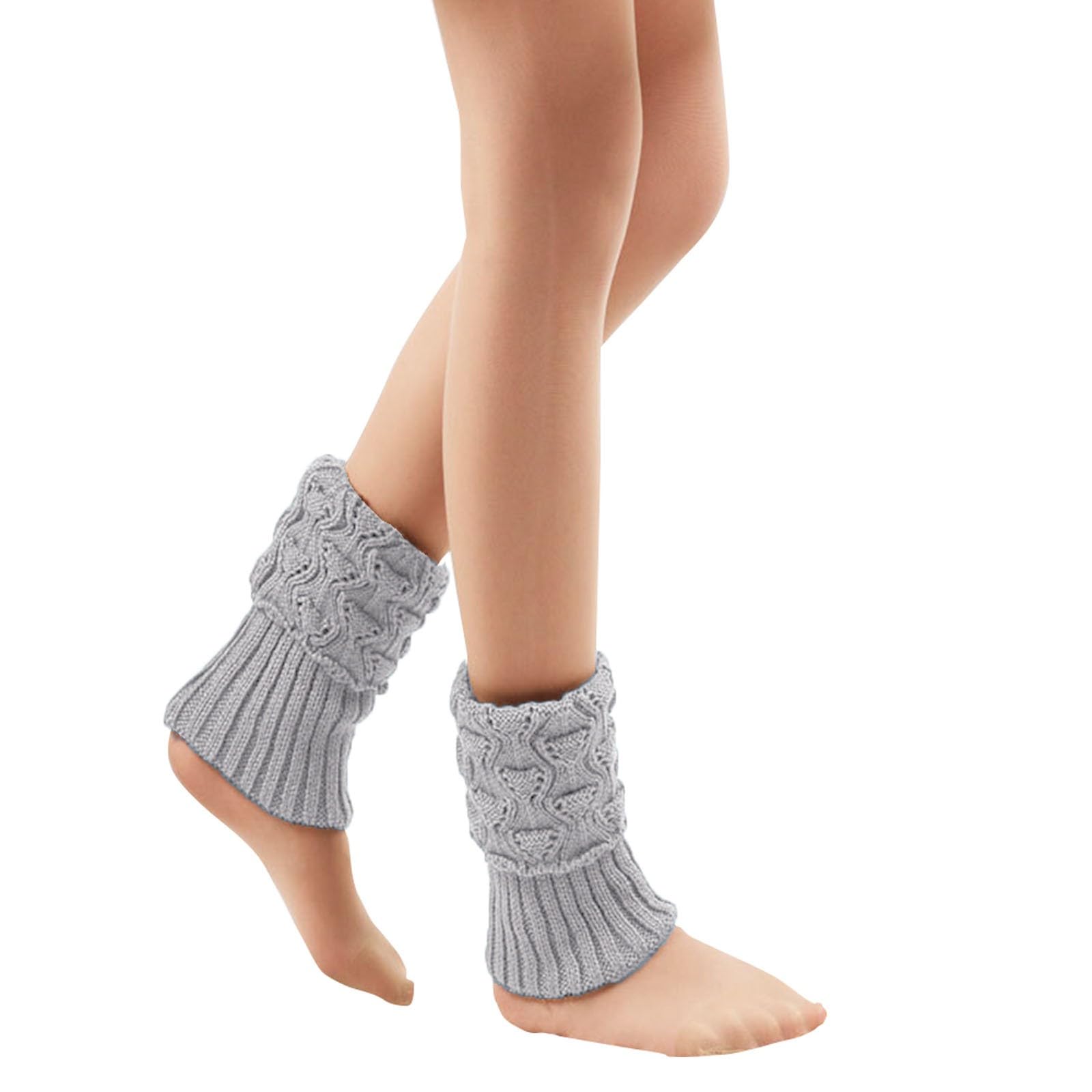 Winter Knit Leg warmers for Women Warm Long Boot Socks Knit Thick Calf warmers for Skating Walking