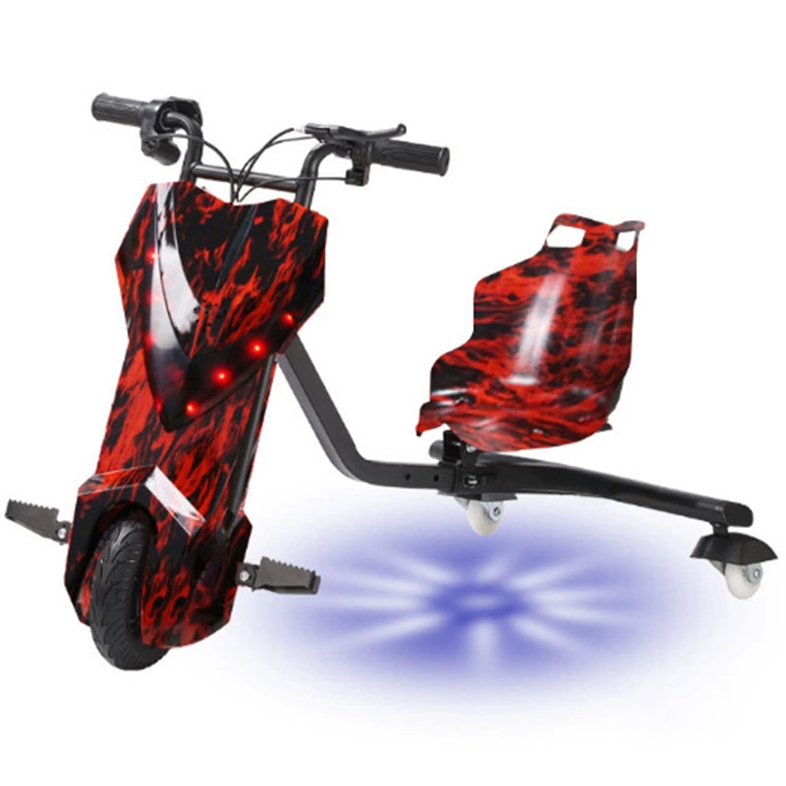ZhlCrioxenic Kids Electric Drift Trike, Electric Drift Trike For Kidstwist Grip, Stepless Speed, For Ages 8+With Strong Steel Frame, With Light, For Outdoor Play 6.5IN-G