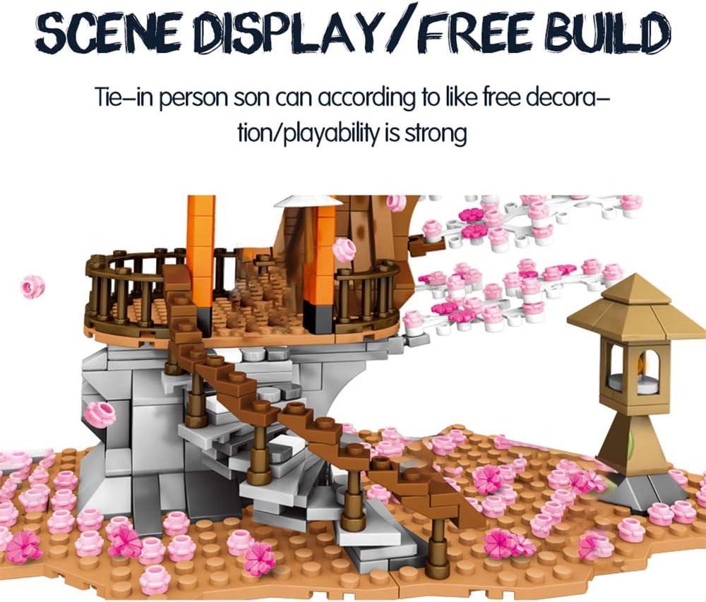 Sakura Tree House Lights Building Kit,City Architecture Inari Shrine Building Blocks Sets,for Adults,or Aged 12+ Boys Girls (1103 Pieces) - Image 5