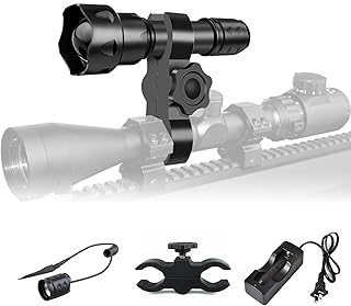 T20 IR 850NM 38mm Lens Infrared Light Long Range Night Vision LED Torch Kits -To Be Used with Night Vision Device, with Scope Mount, Pressure switch, Battery and Charger