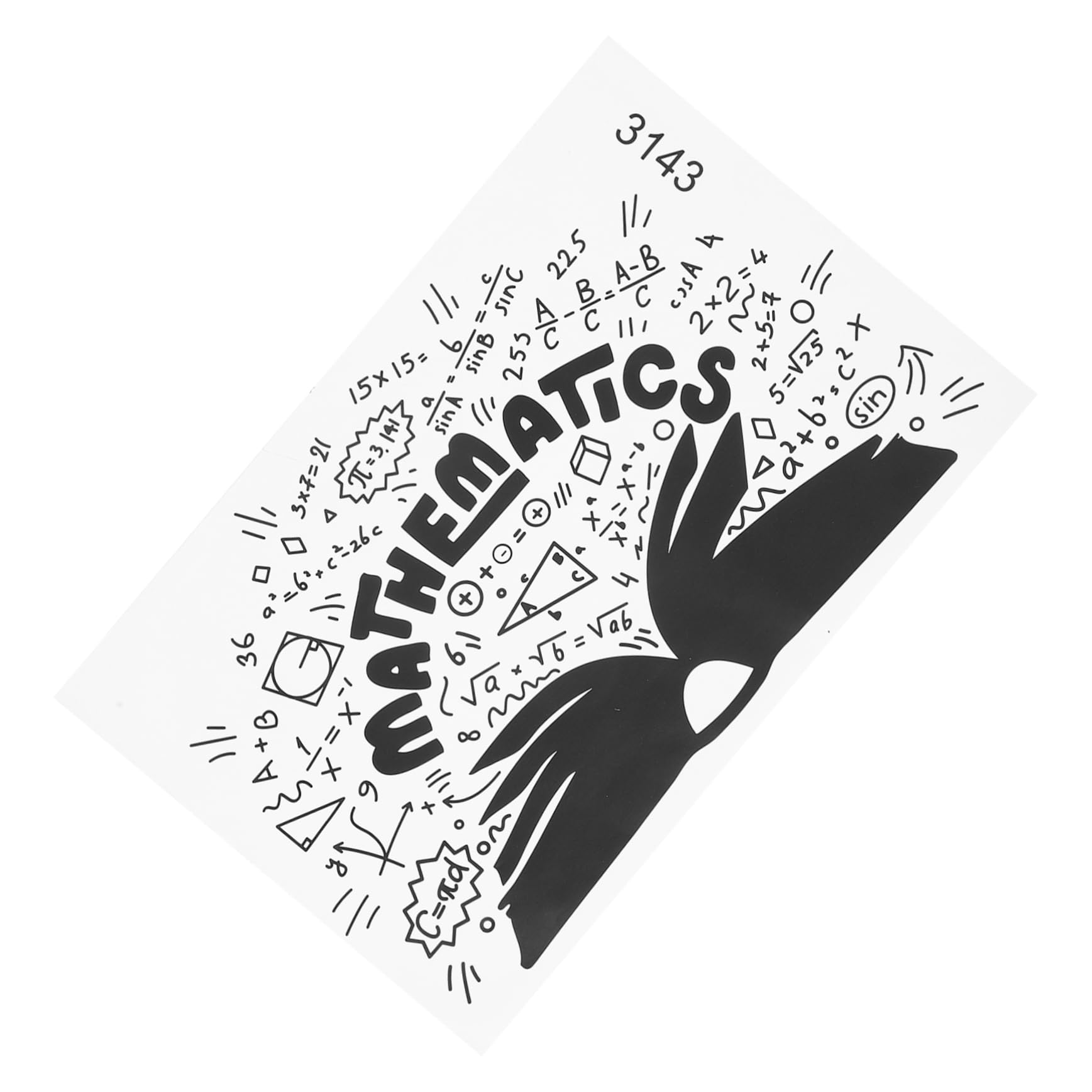 NUOBESTY 4 Fogli Adesivo Murale Tema Matematica Decorazione per Amanti Della Matematica Facile da Applicare Adesivo Autoadesivo per Camera da Letto e Aula
