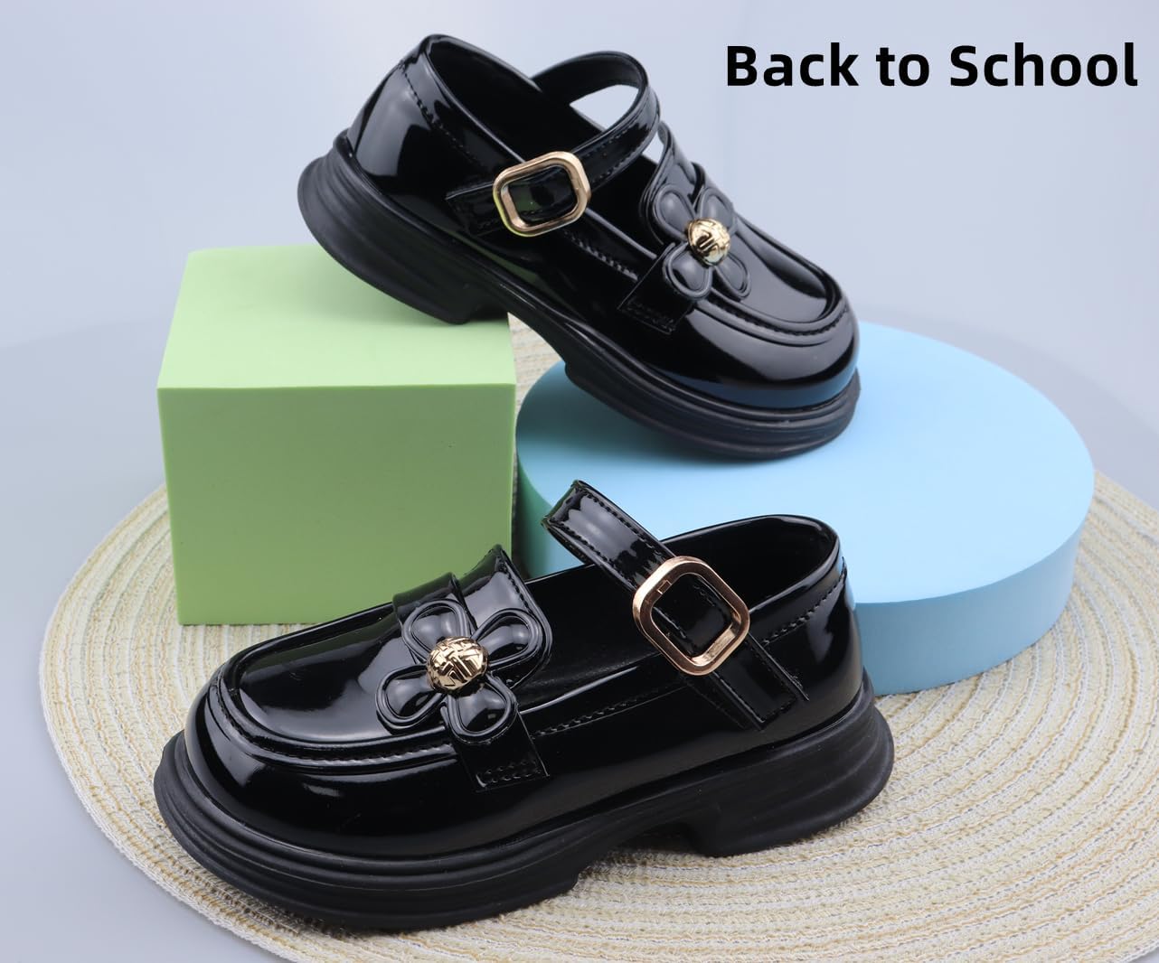 Girls Mary Janes Shoes Toddler Dress Shoe School Uniform Oxford Flats | Elegance Comfort Cute Sweet Functional Sturdy Fit Widen Soft cushioned Non-slip Party Wedding Christmas Easter Gifts