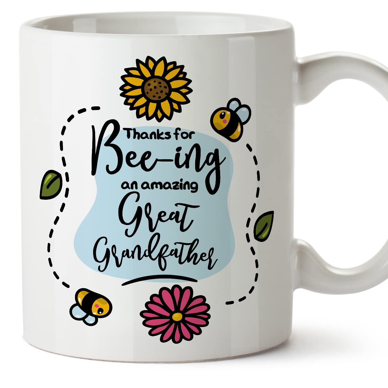 MUGFFINS Great Grandfather/Great Grandpa Mug - in English - Thanks for Beeing Amazing - Funny Gift - Ceramic 11oz Mug