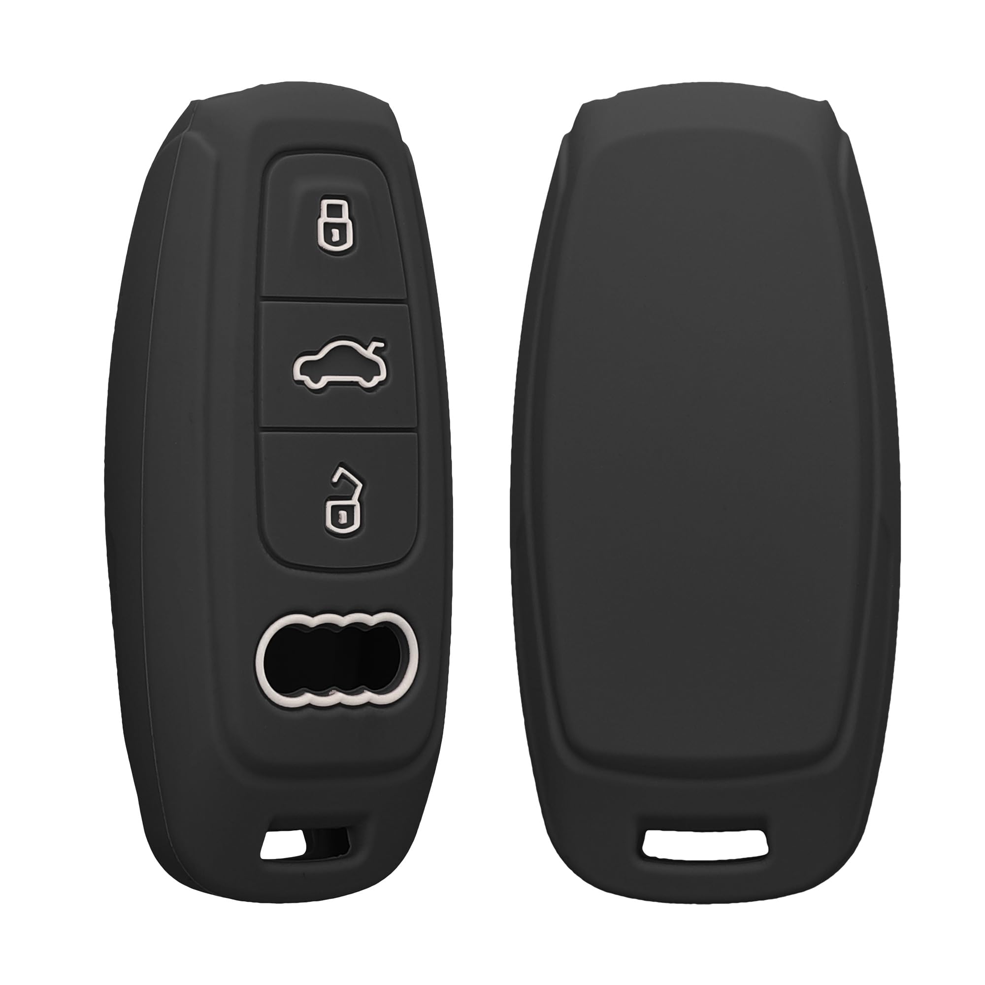 kwmobile Pokrowiec na kluczyk samochodowy kompatybilny z Audi A6 A7 A8 Q7 Q8 3-przyciskowy kluczyk samochodowy Keyless Case - Obudowa kluczyka samochodowego - Etui na klucze w kolorze matowej czerni