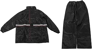 Fatos de Chuva, Terno de Capa de Chuva Reflexiva, Jaqueta Leve à Prova D'água de Alta Visibilidade de Camada Dupla e Conjunto de Calças Divididas para Ciclismo de Motocicleta,