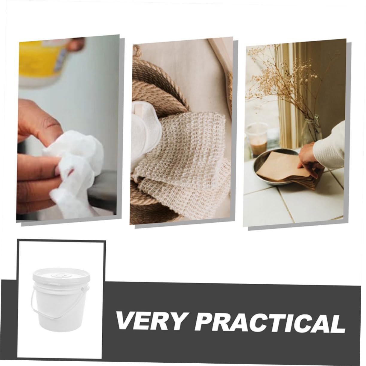 PACKOVE Boîtes Distributrices de Lingettes Humides Grosse Capacité Lot de 2 en Plastique Blanc Matériau Sûr, pour Voiture et Salle de Bain