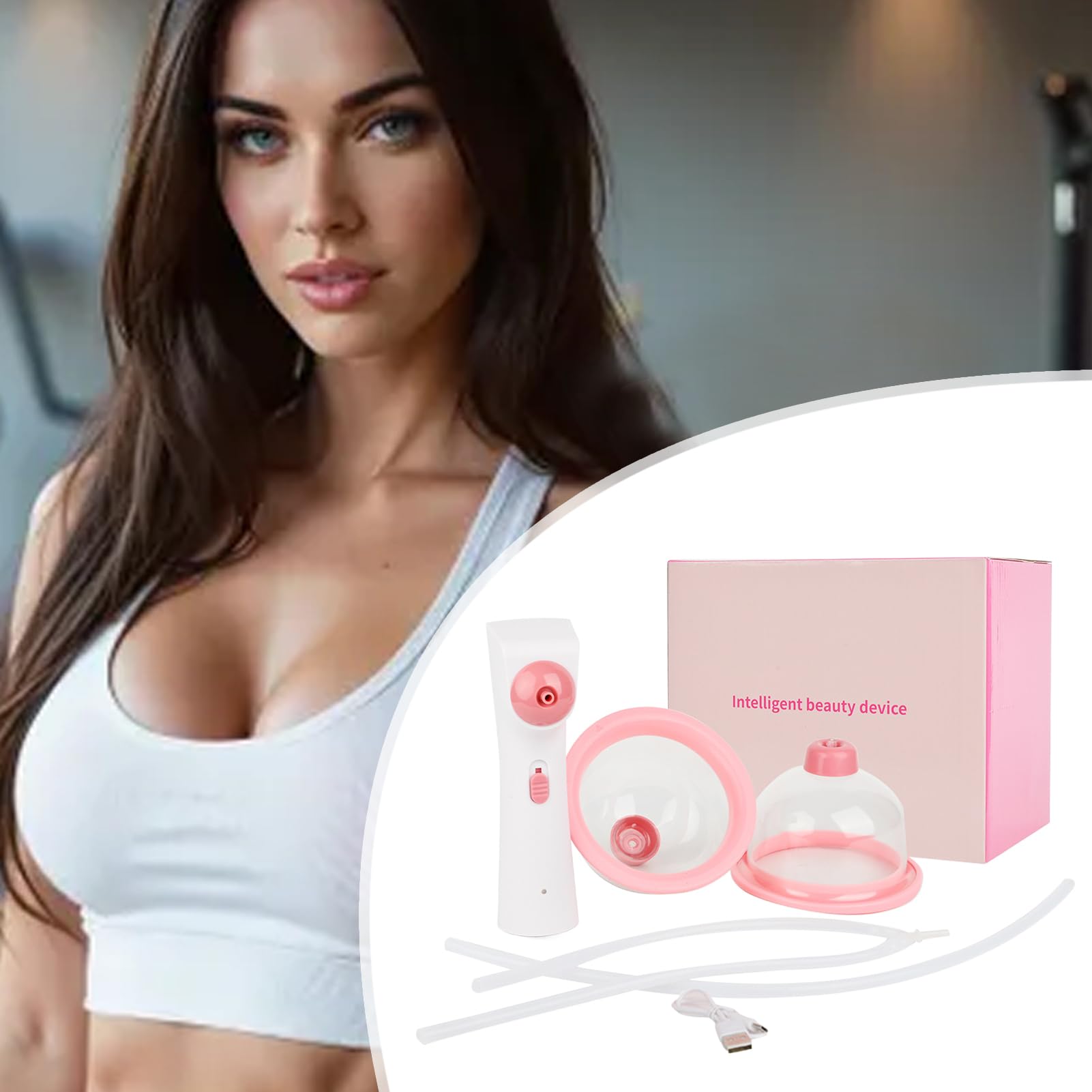 Masseur de sein électrique, pompe de massage rechargeable pour la poitrine affaissée – Dispositif électrique de ventouses raffermissantes pour femme, amoureux, amis, petite amie, partenaire