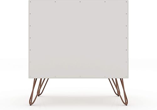 Miniatura 10 de Manhattan Comfort Rockefeller - Mesita de noche moderna de mediados de siglo con 1 cajón 2008 pulgadas blanco rotonaturaleza