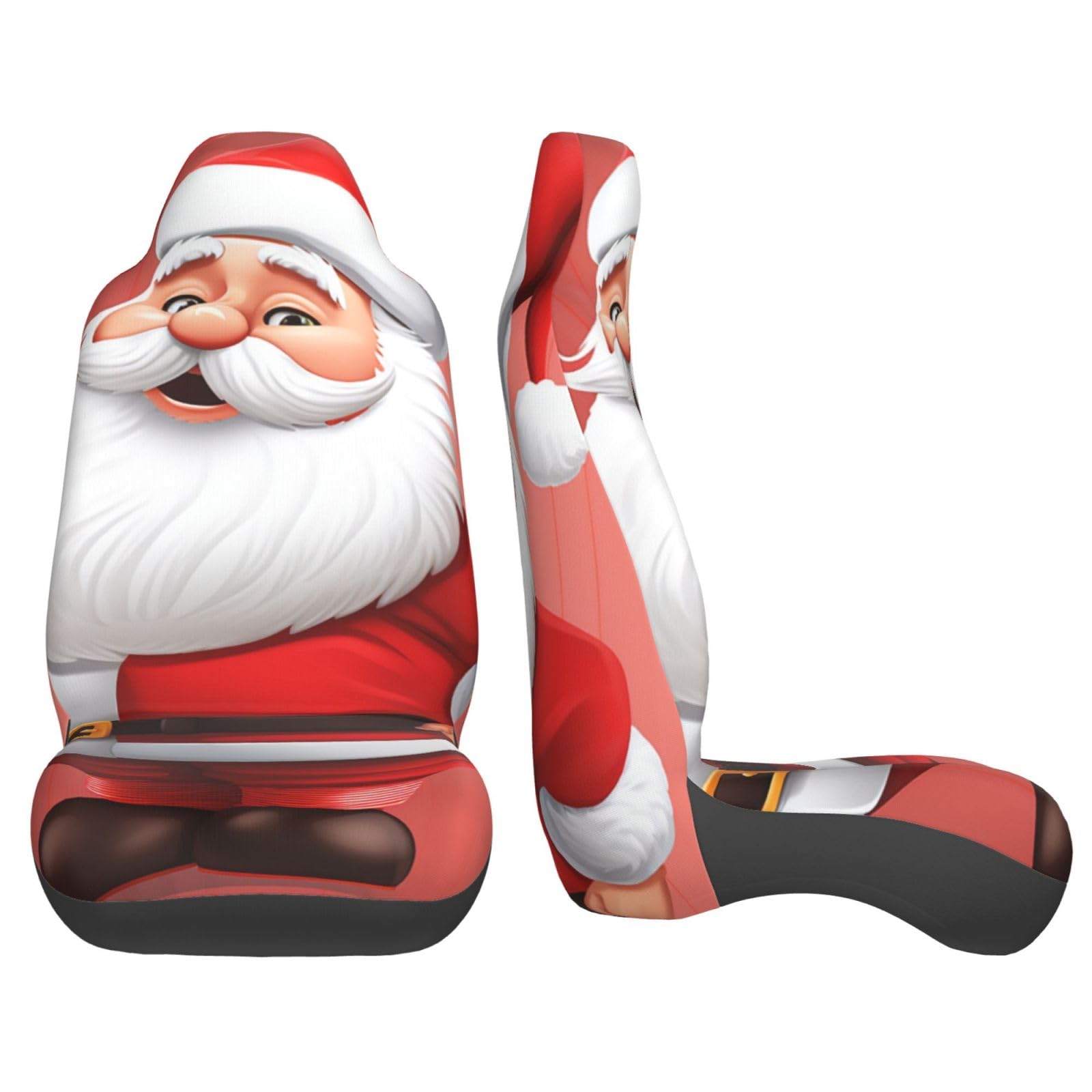 Set di 2 coprisedili anteriori per auto, lavabili, con stampa di Babbo Natale, universali, per sedili anteriori, adatti per accessori auto