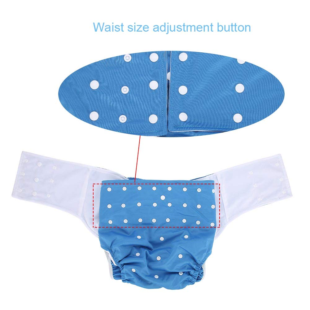 Couche-culotte Réglable pour Adulte contre L'incontinence, Couvre-couche Lavable pour Adulte (Bleu foncé)