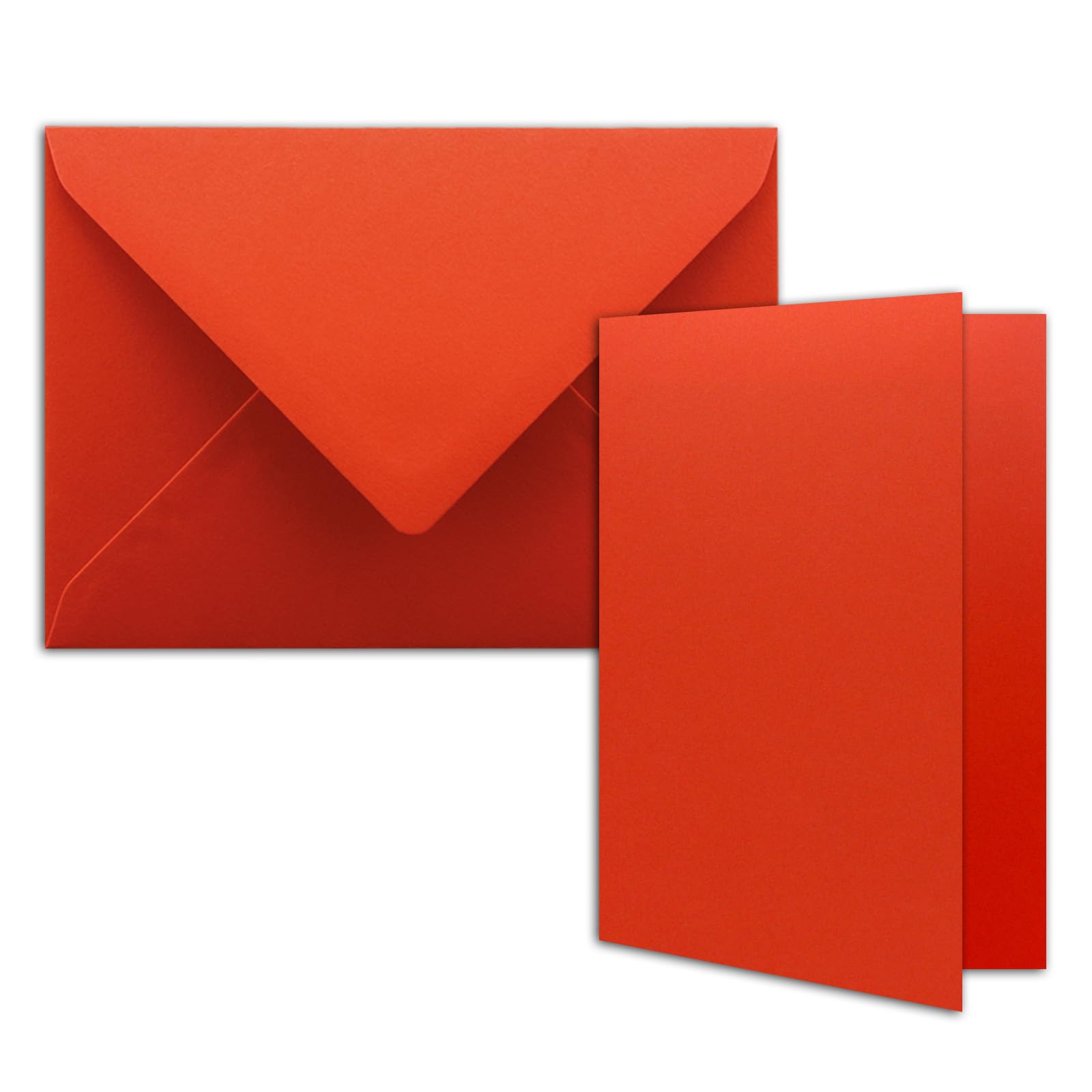 FarbenFroh Lot de 200 cartes pliantes - Format B6 - Avec enveloppes - Rouge tomate (rouges) - 120 x 170 mm - Idéal pour cartes d'invitation, mariage, baptême, communion, confirmation - Marque :